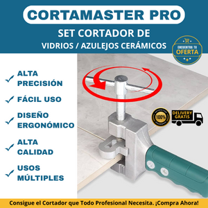 CORTAMASTER PRO - Set cortador de vidrios y azulejos cerámicos