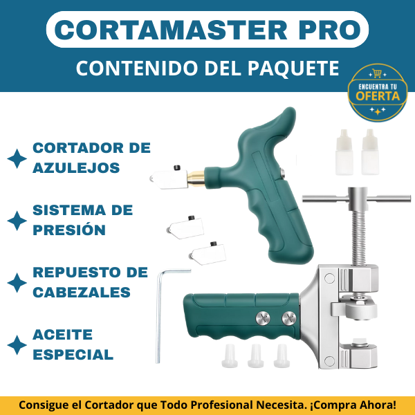 CORTAMASTER PRO - Set cortador de vidrios y azulejos cerámicos
